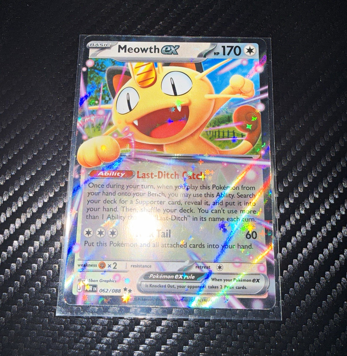 Pokémon Meowth ex Pokémon GO 062/088 Double Rare Holo 2022 English Pokémon Meowth ex Pokémon GO 062/088 Double Rare Holo 2022 English