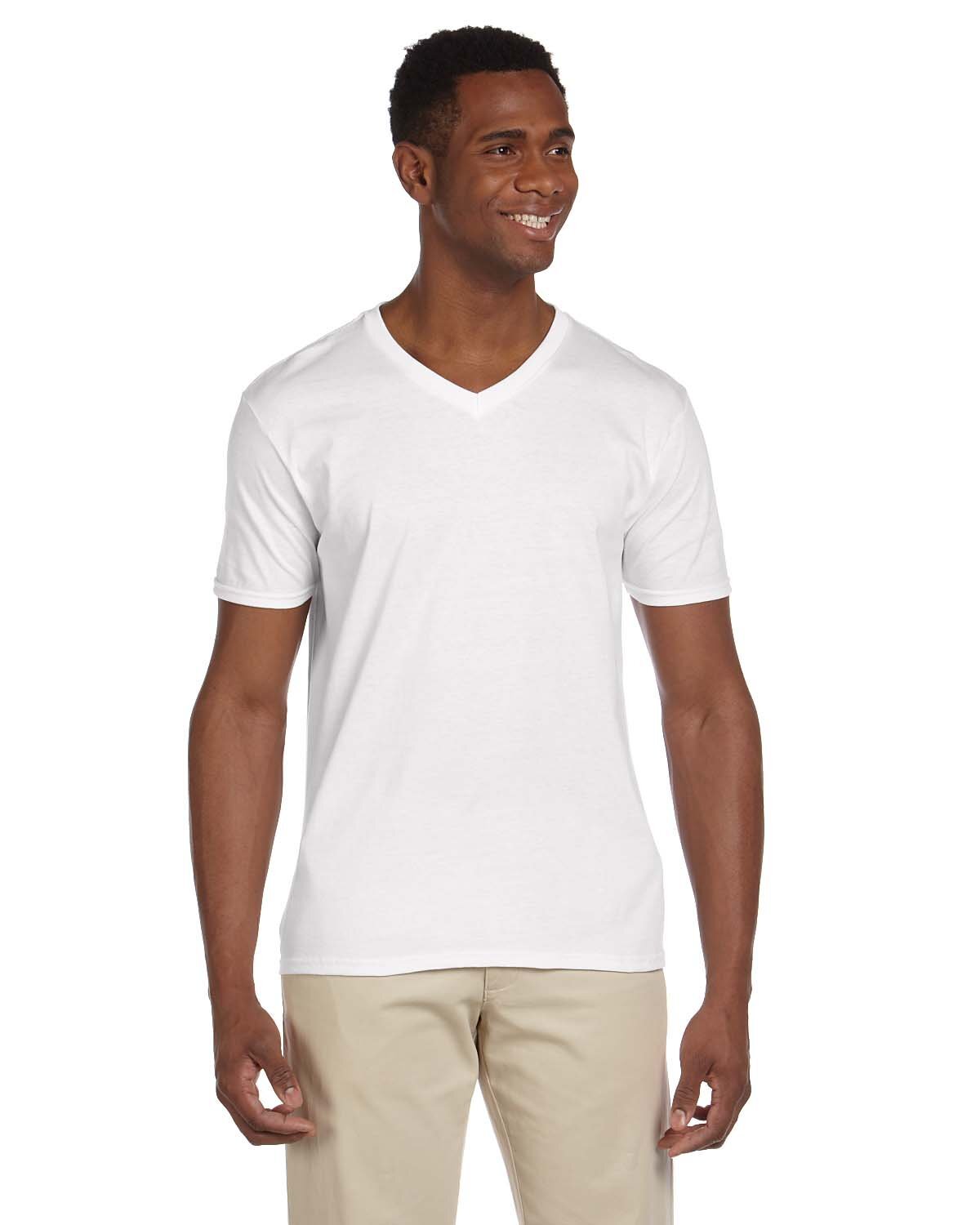 Gildan Adult Softstyle V-Neck Stylish T Shirt Casual Plain T-Shirt - G64V Gildan Adult Softstyle V-Neck Stylish T Shirt Casual Plain T-Shirt - G64V
