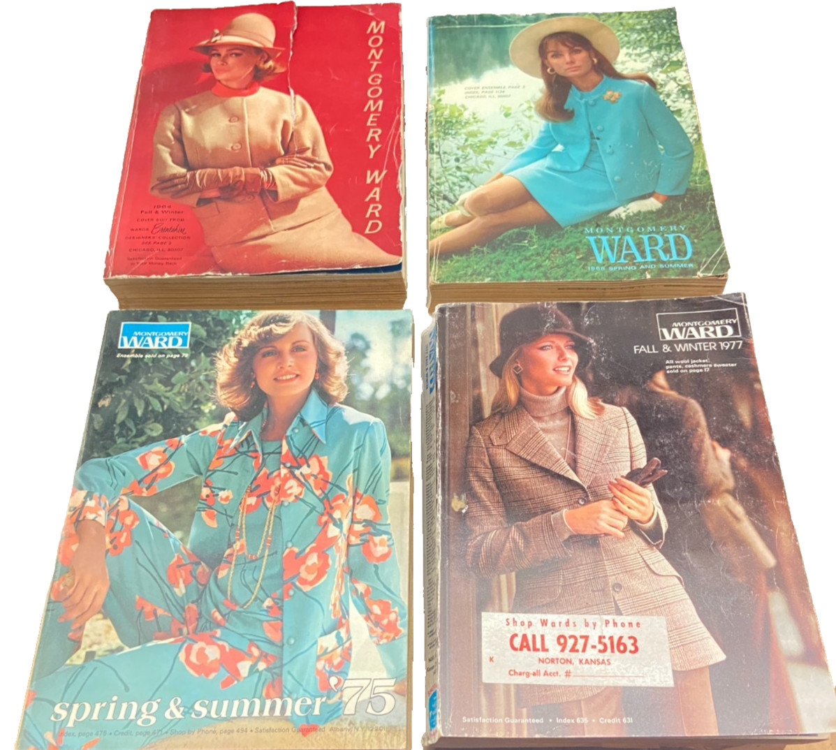 Vtg Montgomery Ward Catalog Lot 4 1964 1968 1975 1977 60s 70s Mid Century