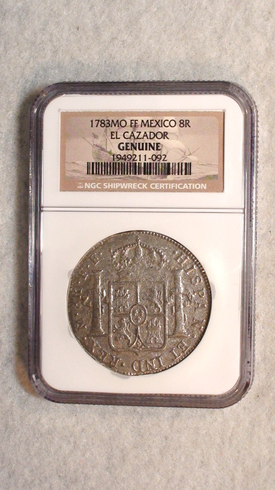 1783 Mo FF Mexico NGC GENUINE 8 REALES EL CAZADOR SHIPWRECK 8R Coin BUY IT NOW