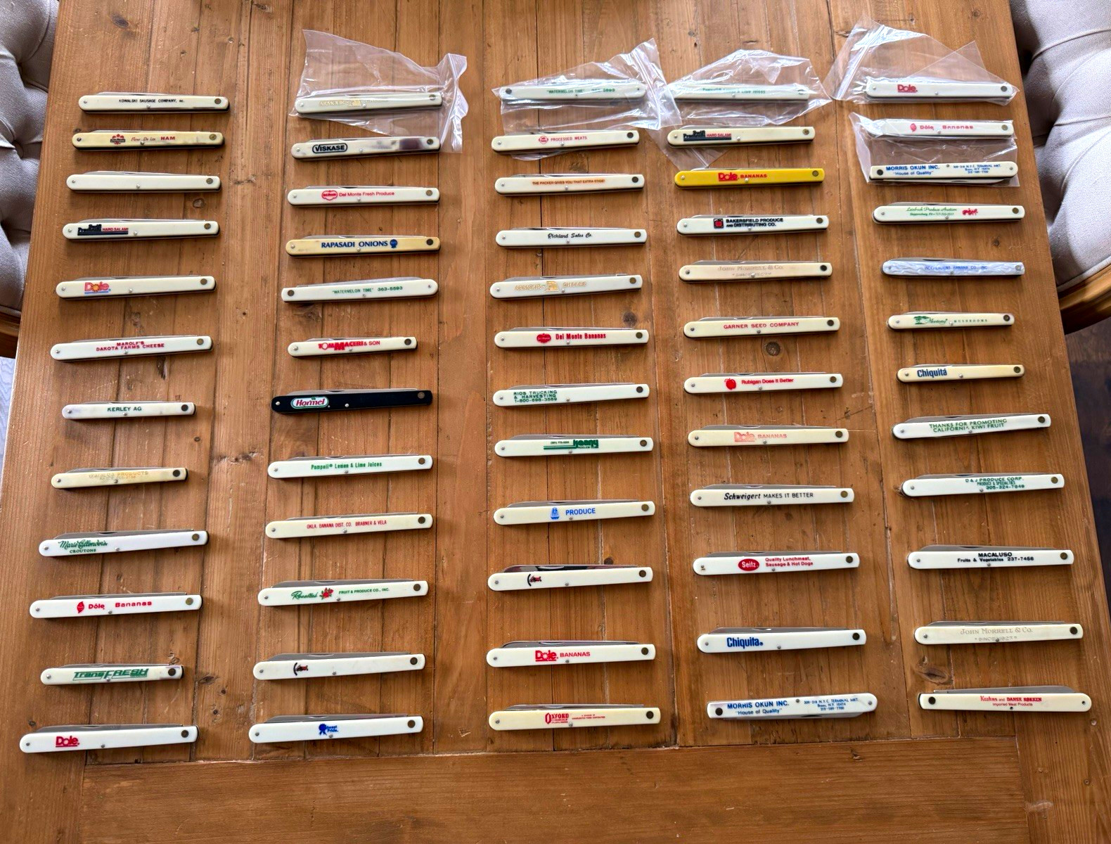 60 Vintage Mixed Lot Advertising Melon Testers Slipjoint