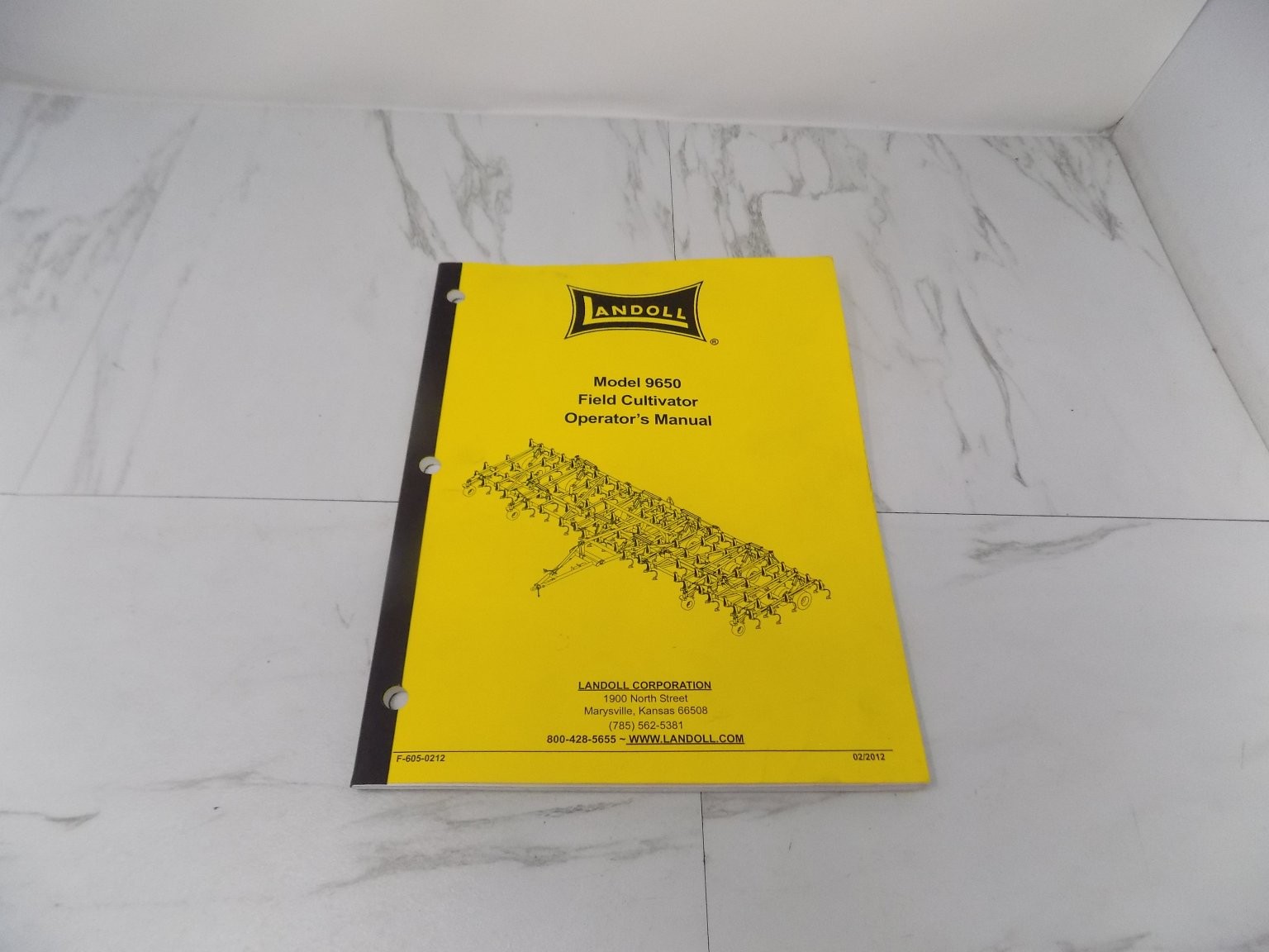 Landoll 9650 Field Cultivator Operator's Manual F-605-0212 2012