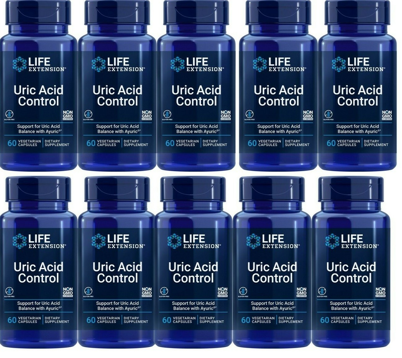 Life Extension Uric Acid Control 10X60Cap Ayuric 500mg Terminalia bellerica Gout