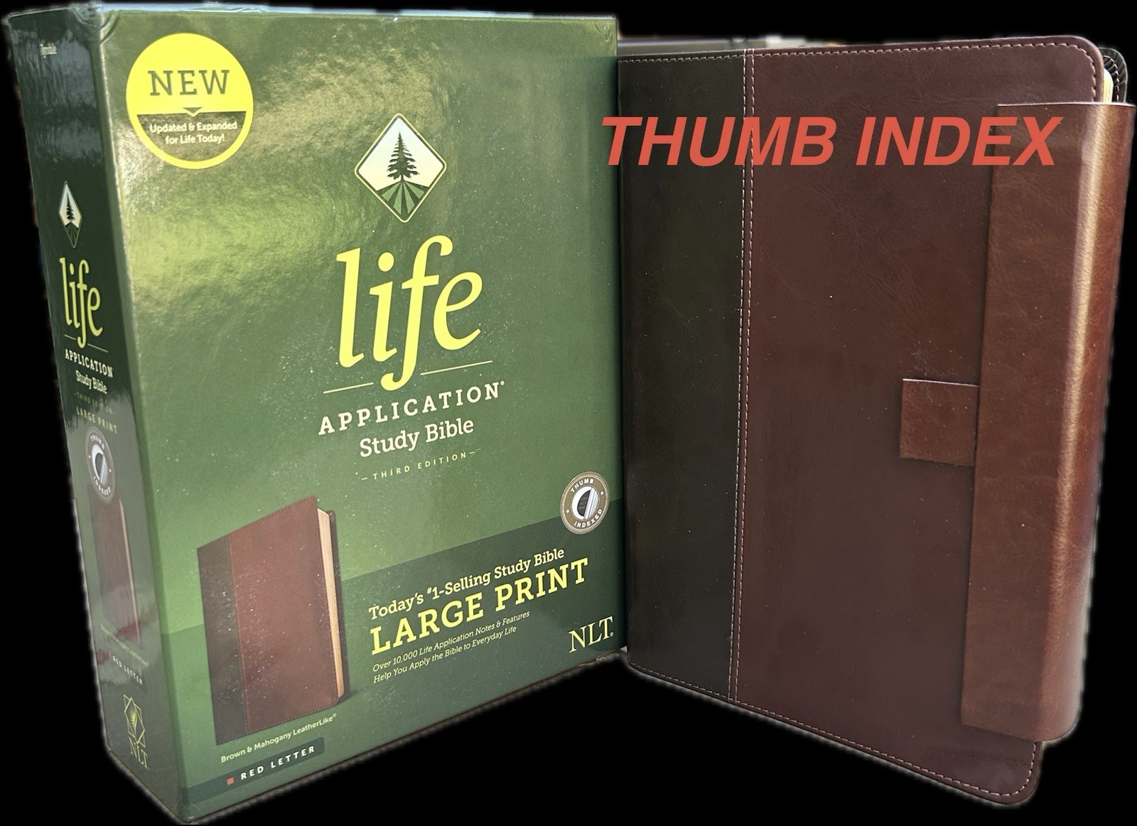 NLT Life Application Study Bible with MAGFLAP CLOSURE Large Print faux Leather NLT Life Application Study Bible with MAGFLAP CLOSURE Large Print faux Leather