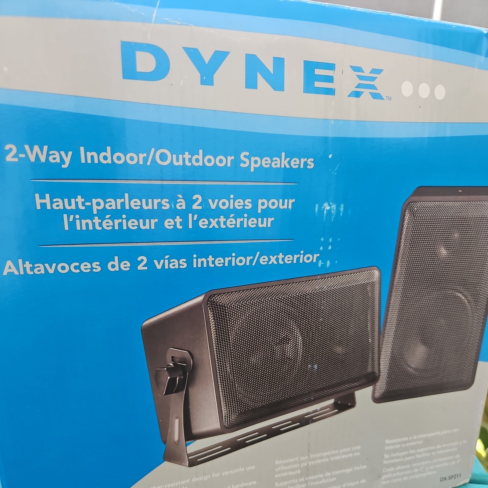 Dynex DX-SP211 2-Way Indoor Outdoor Multipurpose Speaker Black New Dynex DX-SP211 2-Way Indoor Outdoor Multipurpose Speaker Black New