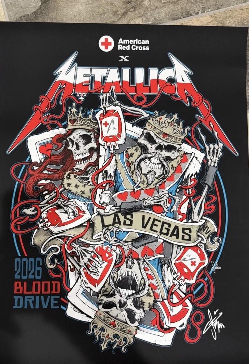 Metallica SPHERE 2026 Vegas Blood Drive Black Box Signed By Squindo The artist Metallica SPHERE 2026 Vegas Blood Drive Black Box Signed By Squindo The artist