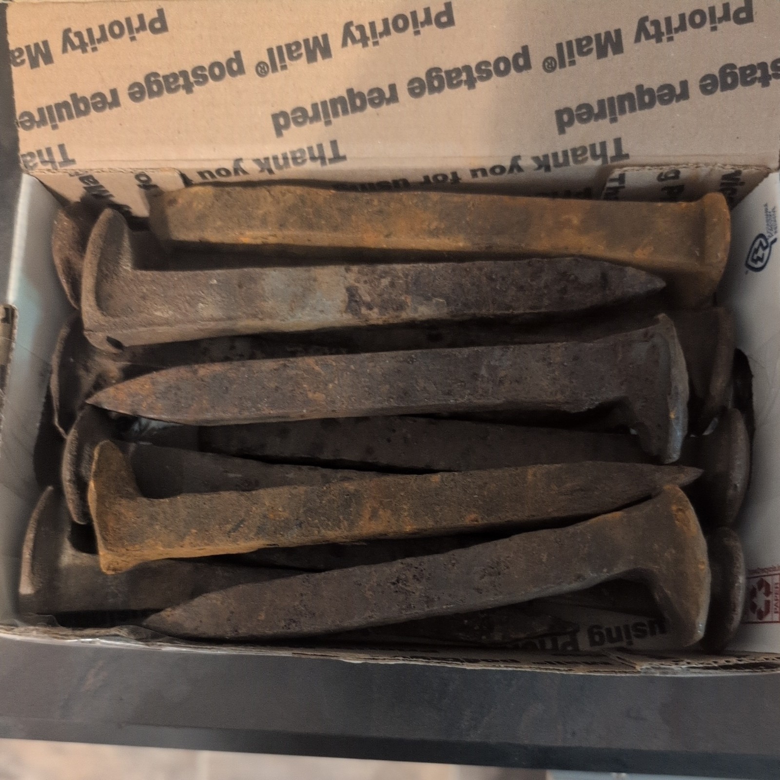 Lot Of 10 Railroad Spikes Crafts Weld Art  Forging Collecting High Carbon Steel