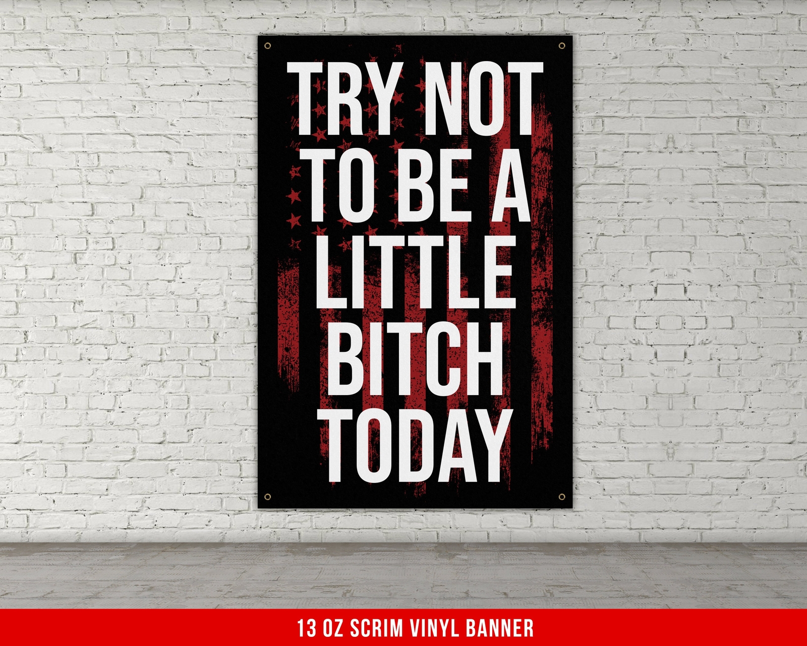 Motivational Quote Wall Art - Gym Decor - Red USA Weightlifting