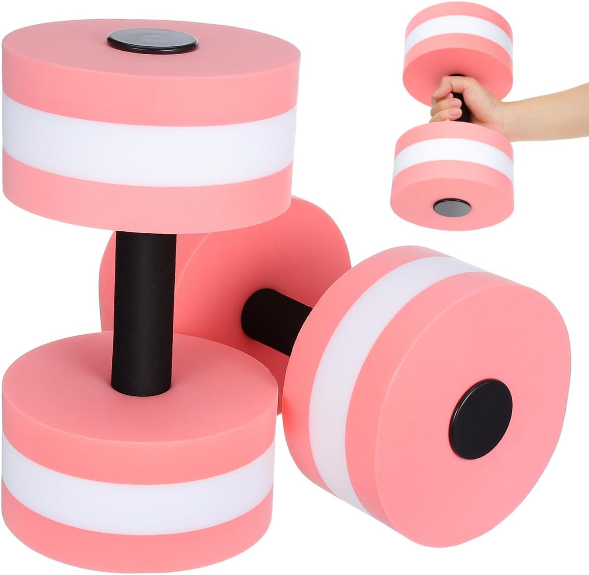 Water Dumbbells for Pool Fitness 2 Pcs Lightweight Aquatic Exercise Dumbbells Ev