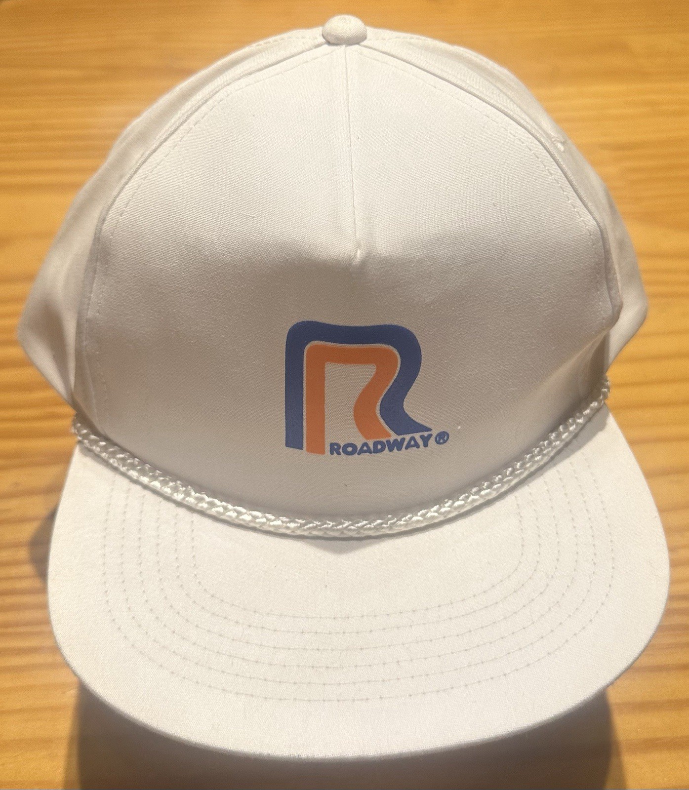 Vintage Roadway Trucking Snapback Hat White Rope Cap Green Brim OSFA USA Style