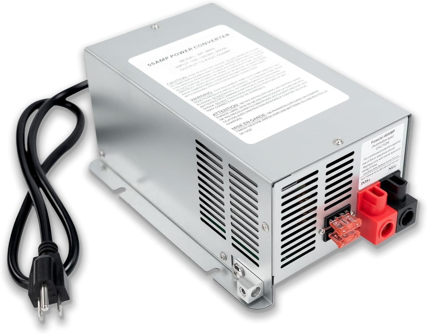 WF-9855 55A RV Power Converter Charger | 3-stage smart charge for lead/lithiu...