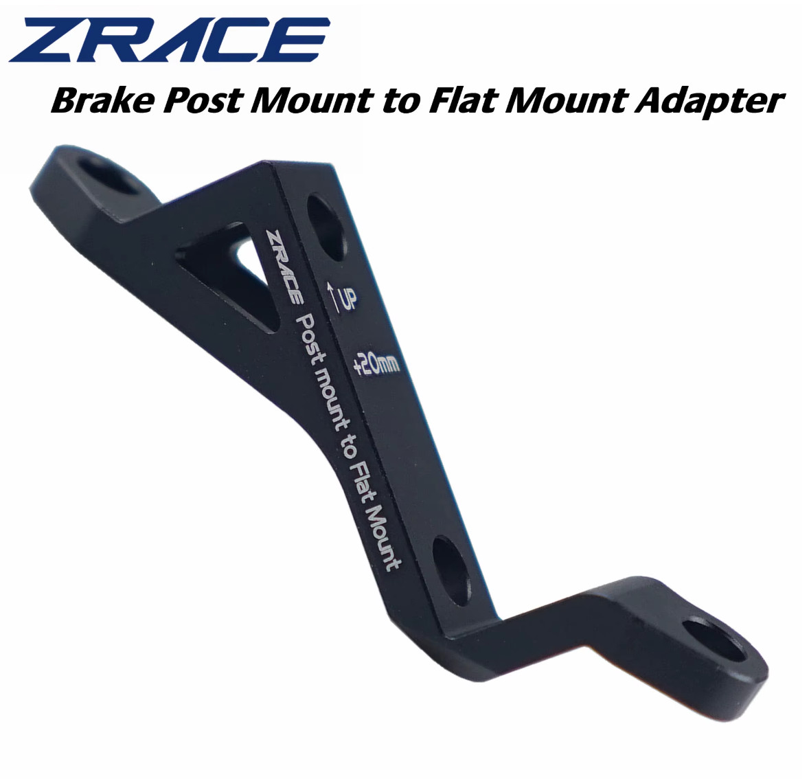 ZRACE Post Mount to Flat Mount Brake Adapter, +20mm 140-160, Post to Flat Mount 