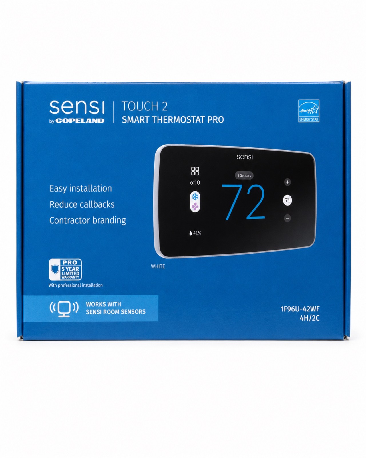 Emerson Sensi Touch 2 Wi-Fi Smart Thermostat Touchscreen Alexa White Emerson Sensi Touch 2 Wi-Fi Smart Thermostat Touchscreen Alexa White