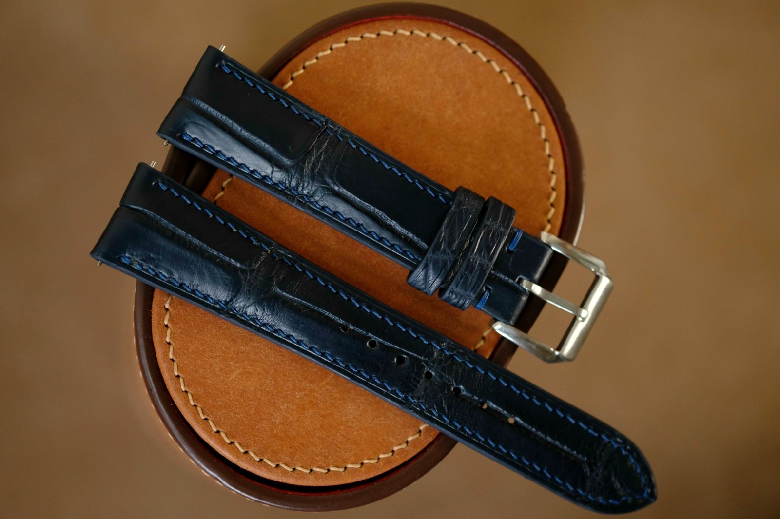 Handmade navy blue watch strap watch band size 21 (or size 22 20 19 18...)