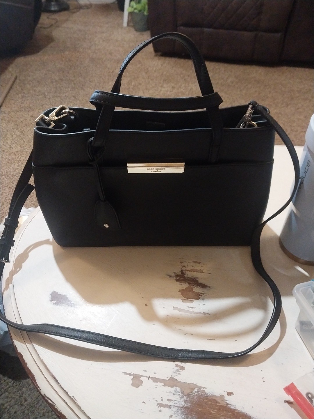 Kate Spade New York Black Pebbled Leather Bucket Bag Shoulder Purse Kate Spade New York Black Pebbled Leather Bucket Bag Shoulder Purse