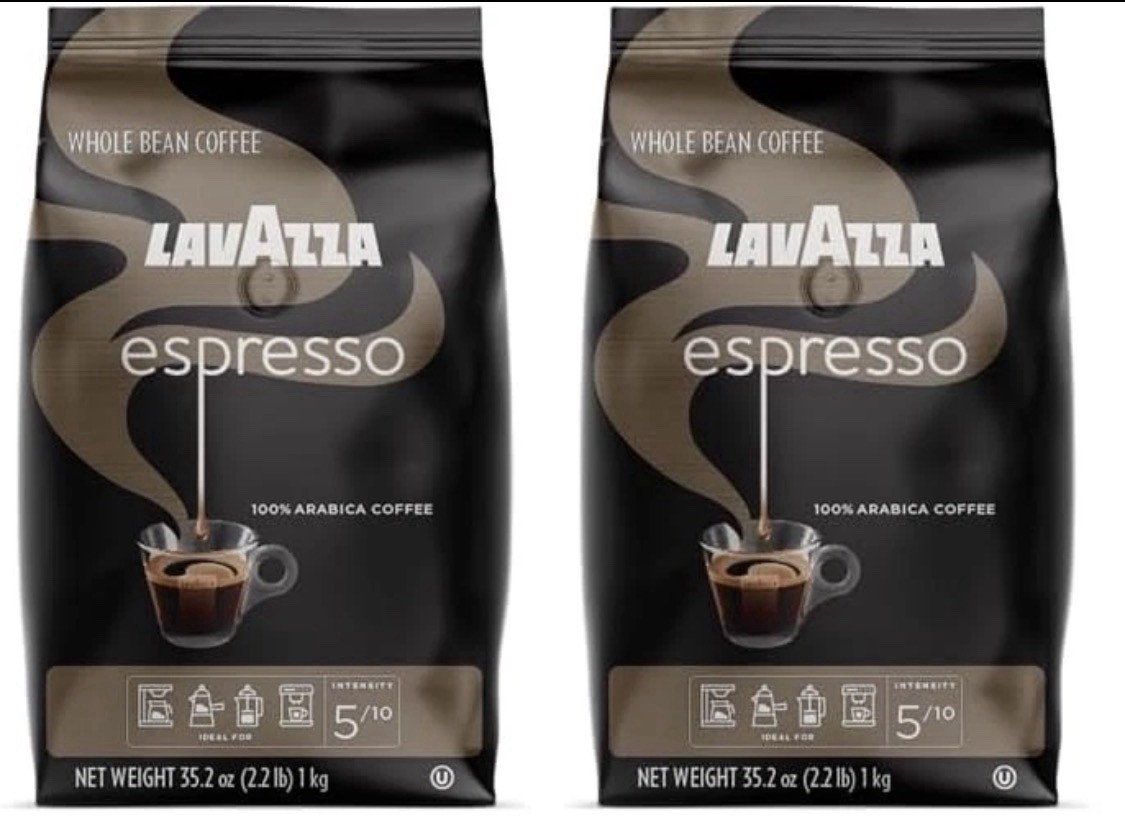 2 Bags Lavazza Espresso Whole Bean Coffee Medium Roast Arabica 2.2 Lb Each 05/28 2 Bags Lavazza Espresso Whole Bean Coffee Medium Roast Arabica 2.2 Lb Each 05/28