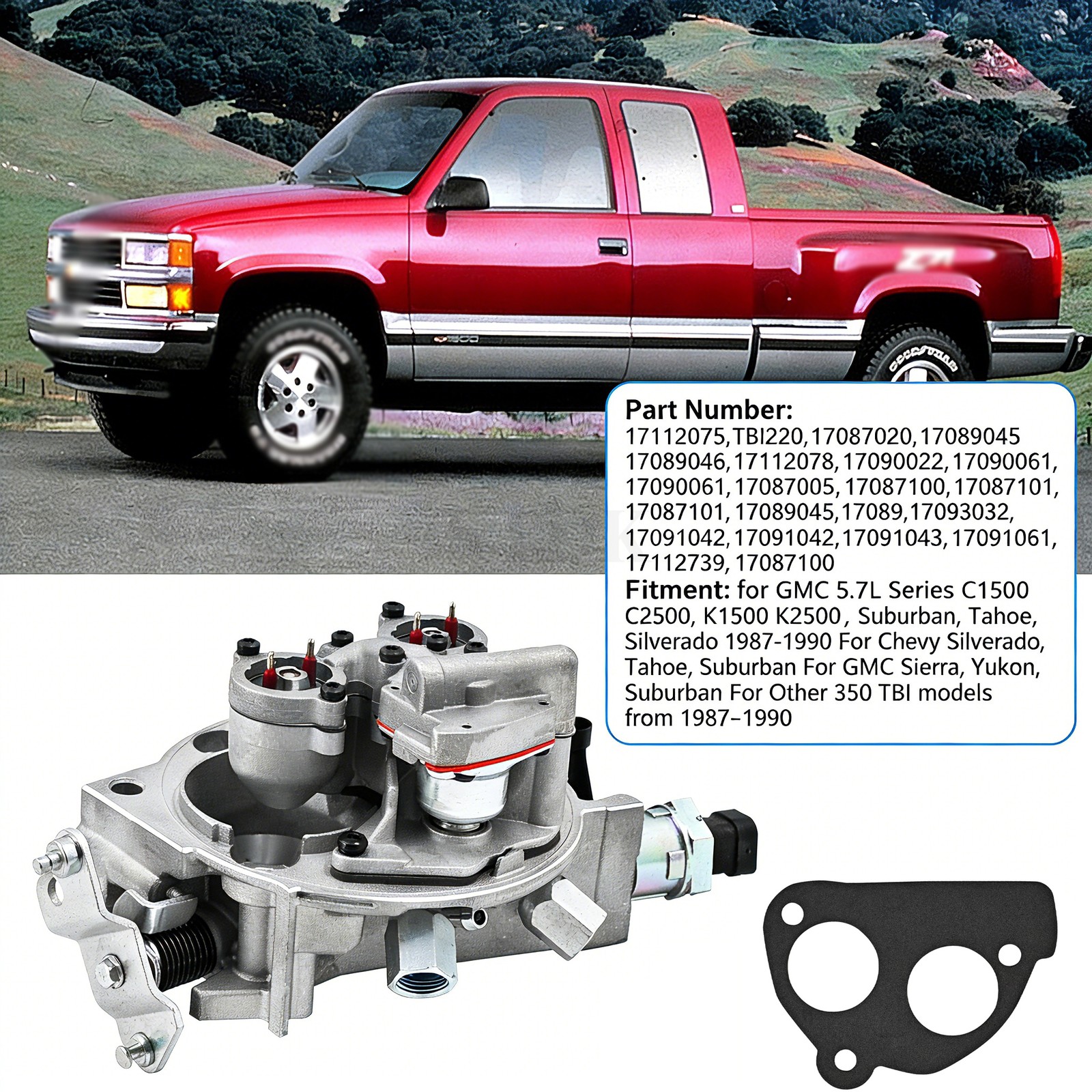 TBI Throttle Body For 1987-1990 CHEVY/GMC 350 5.7 Truck Silverado Tahoe Suburban