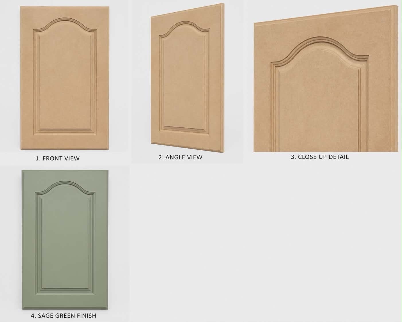 Unfinished Cabinet Doors  Shaker Raised Arch