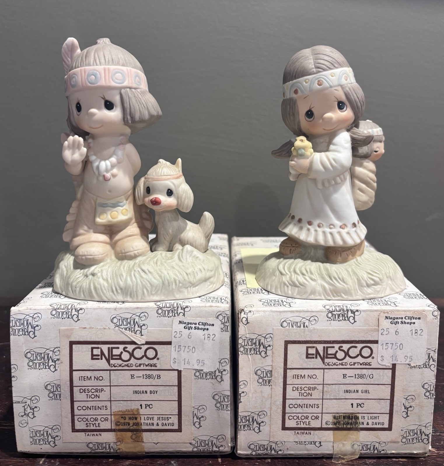 Precious Moments E-1380/G Original 21 GIRL ONLY 1977 Taiwan Box