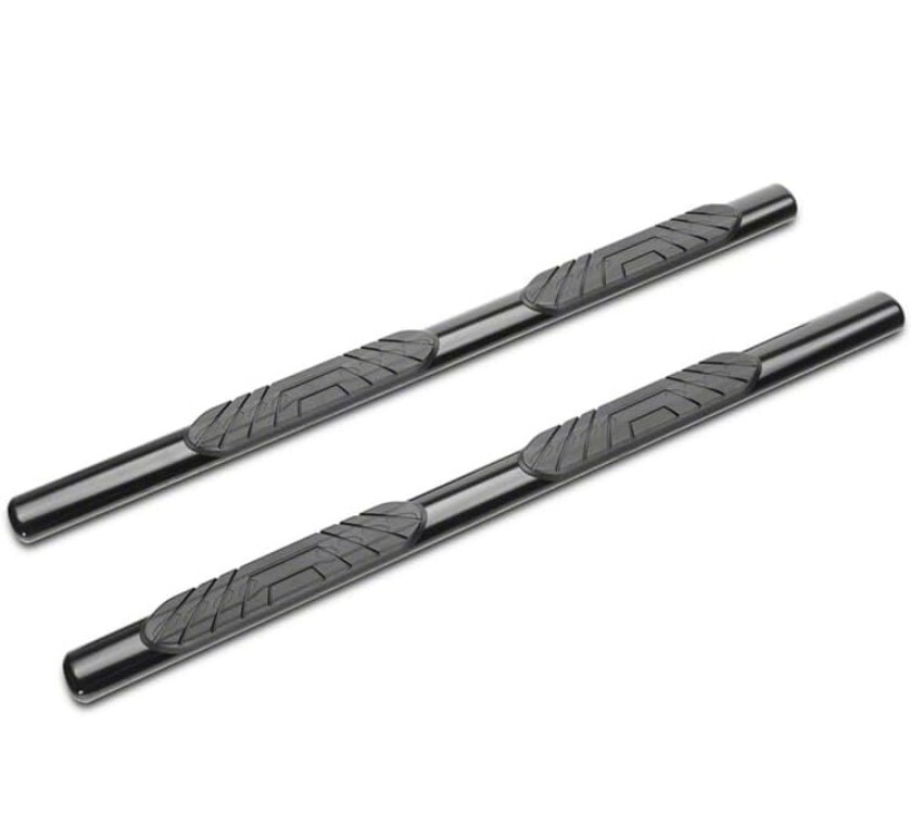 Redrock 4x4 4-Inch Oval Straight Side Step Bars; Black Compatible For 2 Door..W1