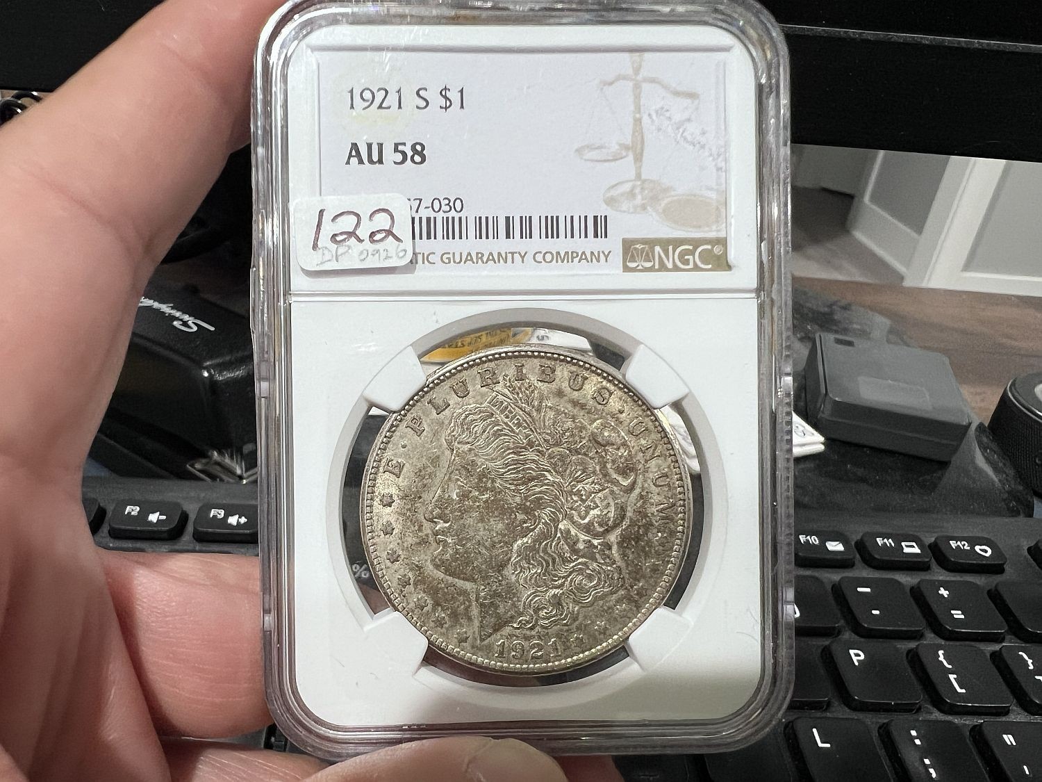 1921-S $1 Morgan Silver Dollar NGC AU58