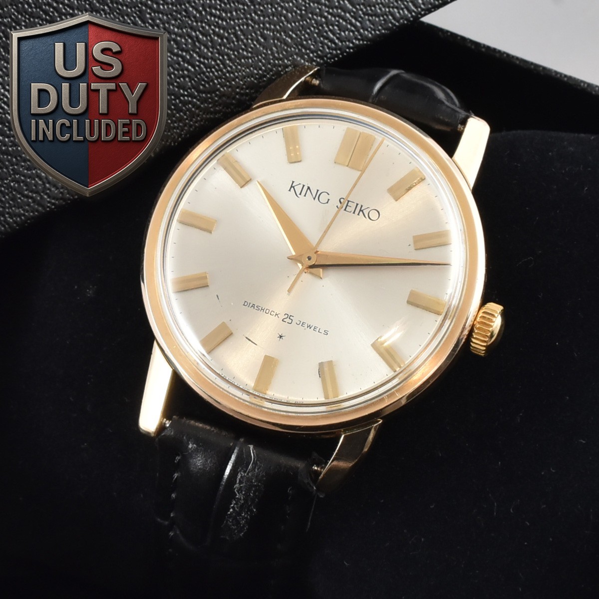 *OH Serviced* Vintage 1962 KING SEIKO First Model J14102E Hand Winding Gold Mens