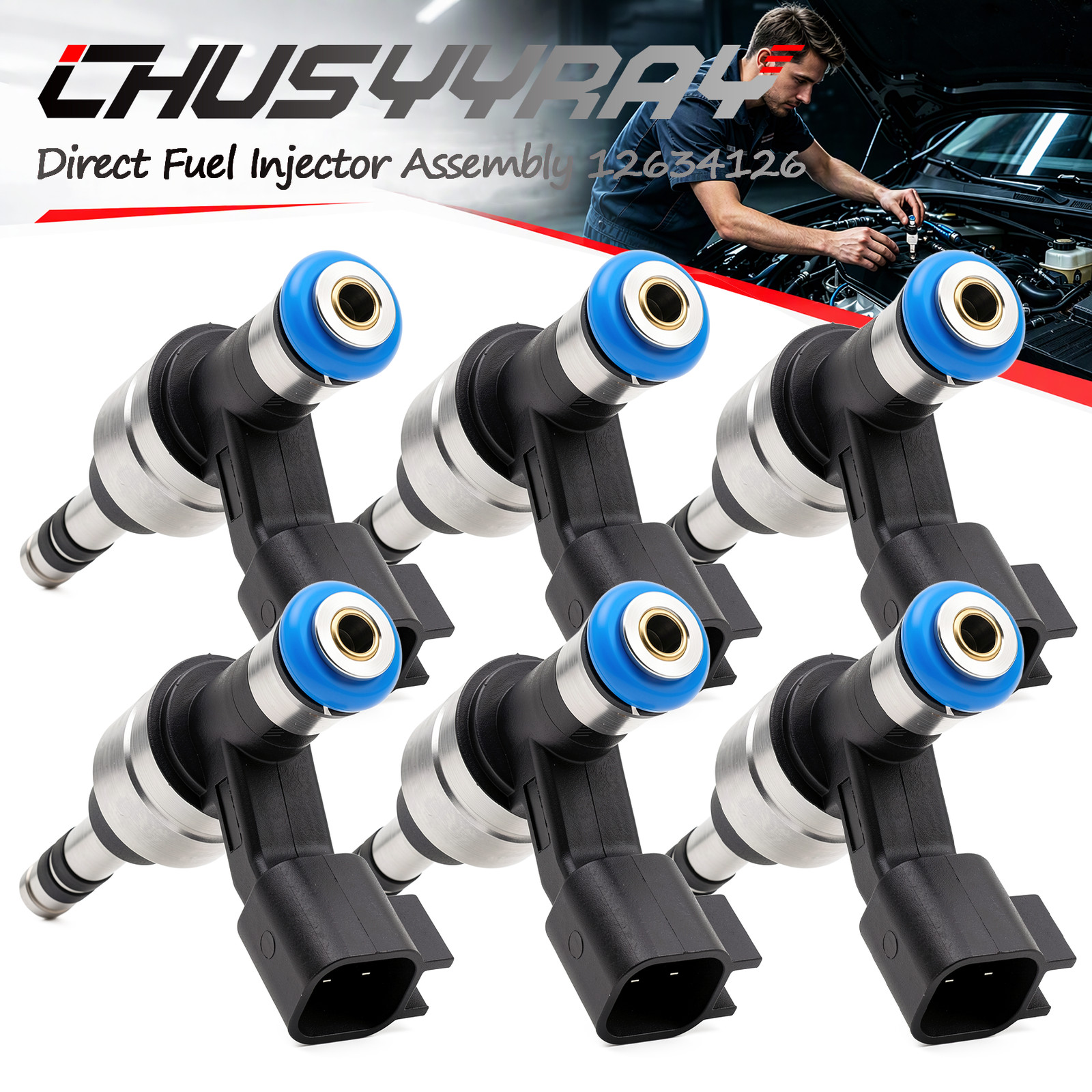 6PCS Fuel injectors 12634126 for Cadillac Chevrolet GMC Buick 2012-2017 3.6L US