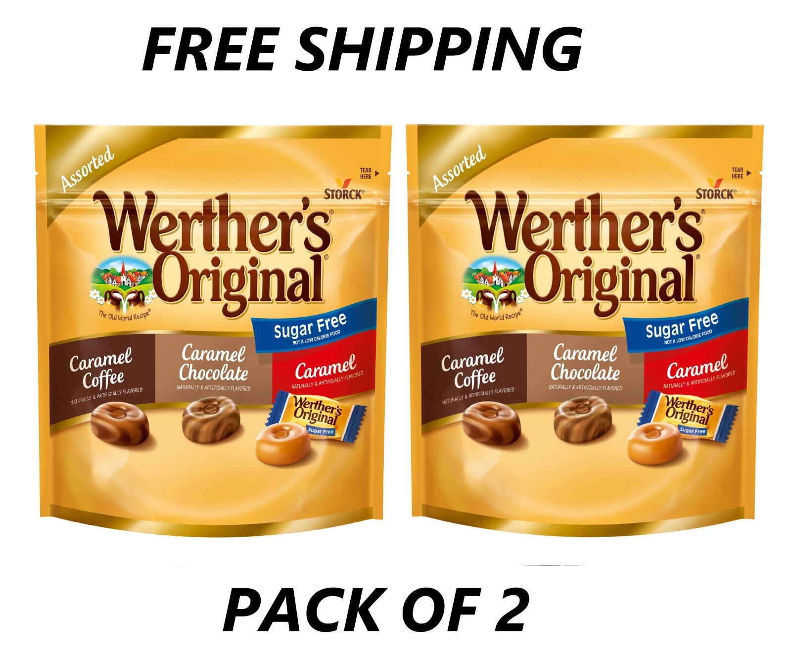 Werthers Original Hard Sugar Free Assorted Flavors, Caramel Coffee Candy, 7.7 Oz Werthers Original Hard Sugar Free Assorted Flavors, Caramel Coffee Candy, 7.7 Oz