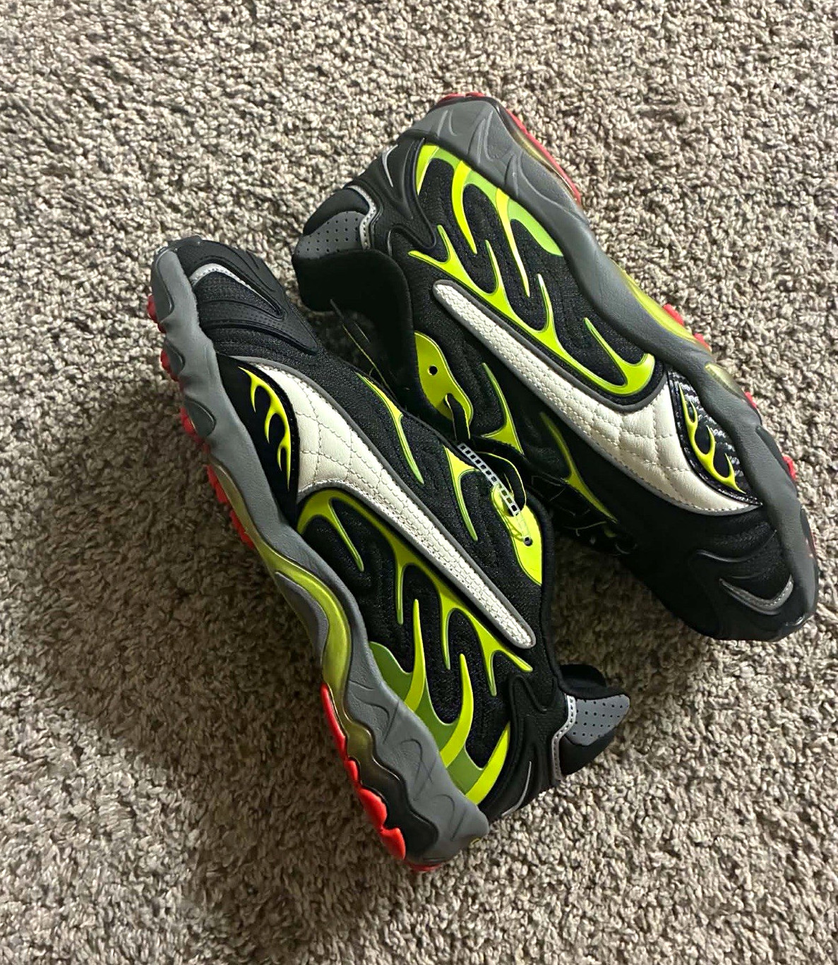 PUMA A$AP Rocky x Inhale Low Top Lace-Up Mesh Sneakers Black Lime Pow 402459-01 PUMA A$AP Rocky x Inhale Low Top Lace-Up Mesh Sneakers Black Lime Pow 402459-01