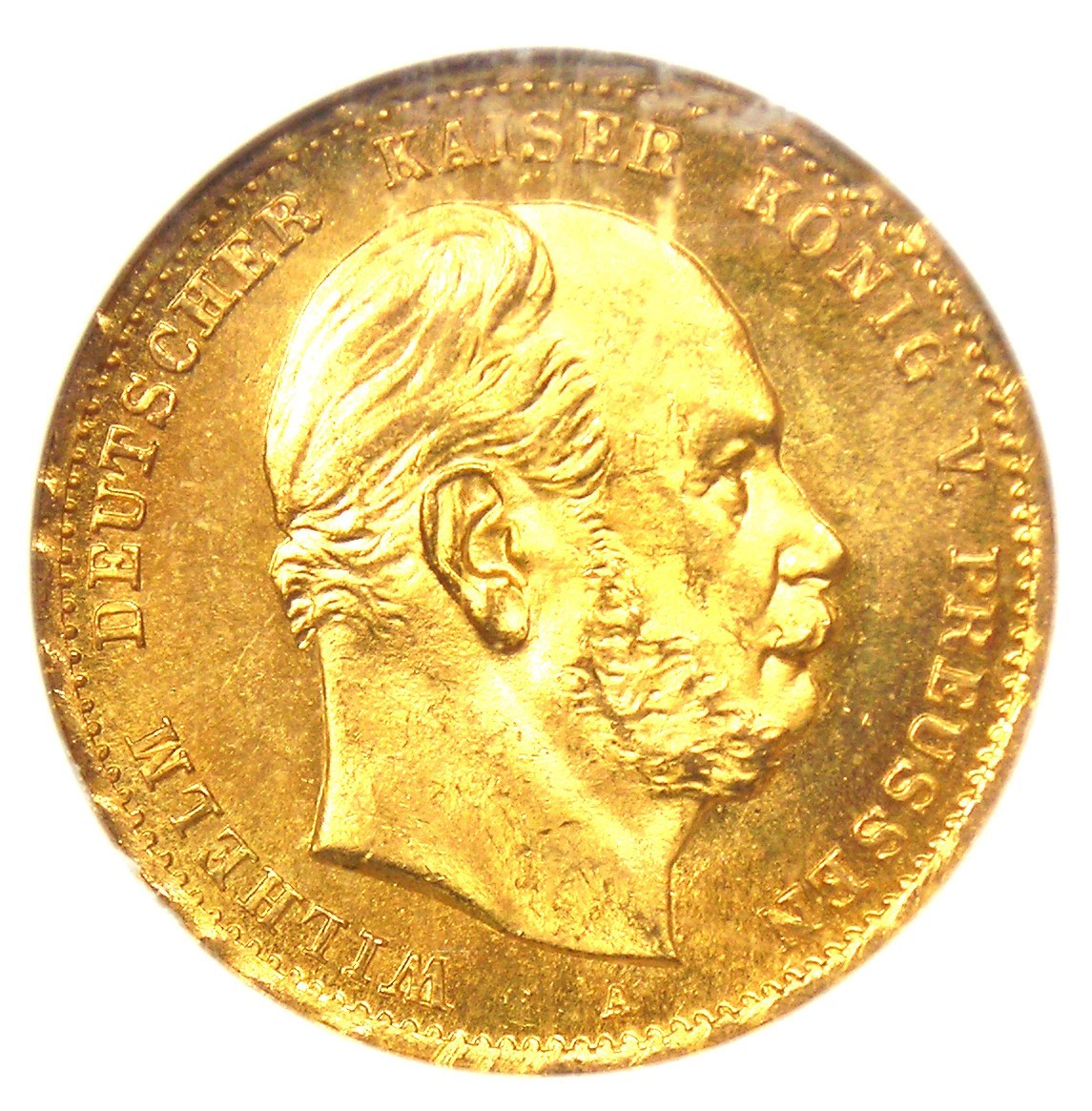 1872-A Gold Germany Prussia 10 Marks 10M Coin - Certified NGC MS67 (Gem BU)