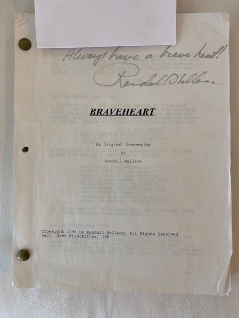 BRAVEHEART RARE EARLY DRAFT SIGNED SCRIPT and Notes