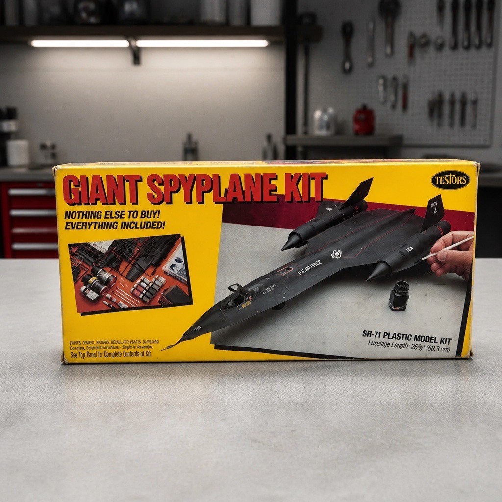 Vtg Testors Giant SR-71 Spy Plane Plastic Mode Kit 1/48 Scale Original Open Box