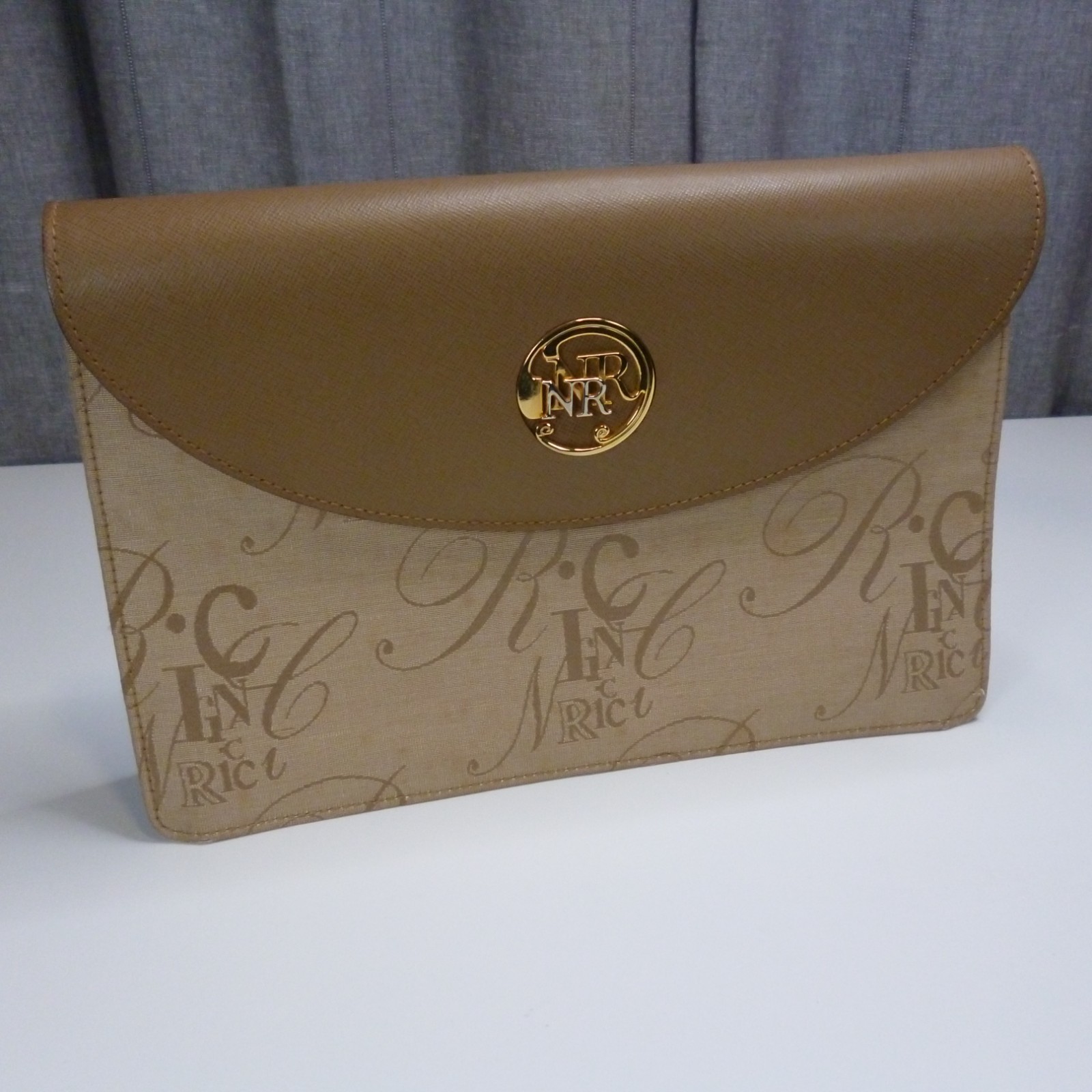 Vintage Nina Ricci Maroquinerie Monogram Jacquard Clutch Bag Made in Italy