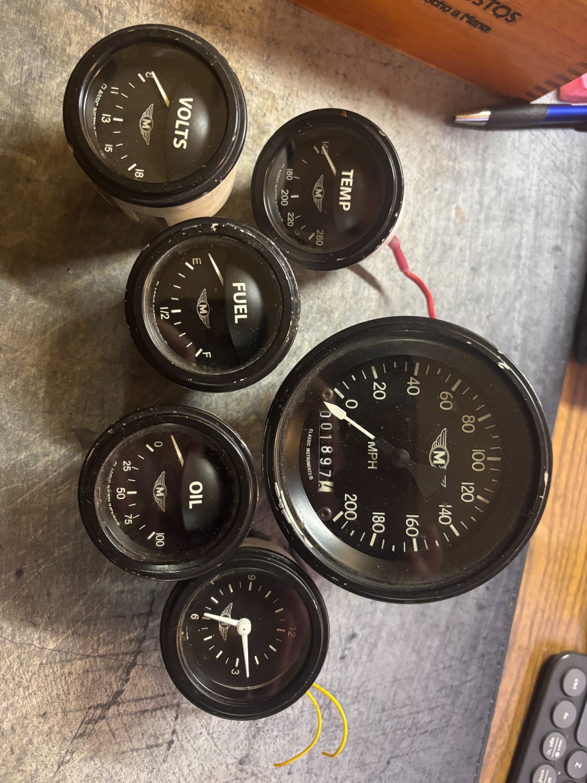 Classic Instruments Moal Bomber Series 5-Gauge Set 3-3/8