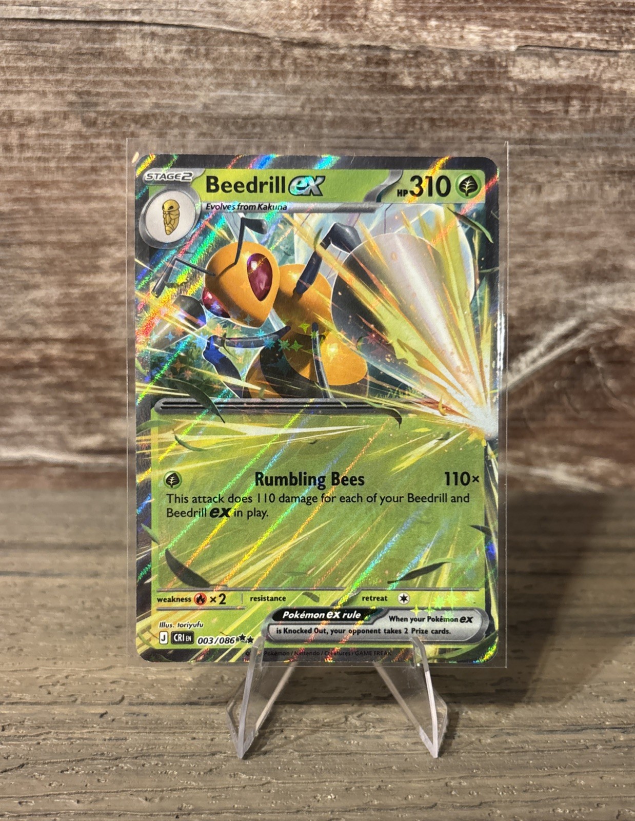 Beedrill ex 3/86 Double Rare Pokemon Chaos Rising ME04 Beedrill ex 3/86 Double Rare Pokemon Chaos Rising ME04
