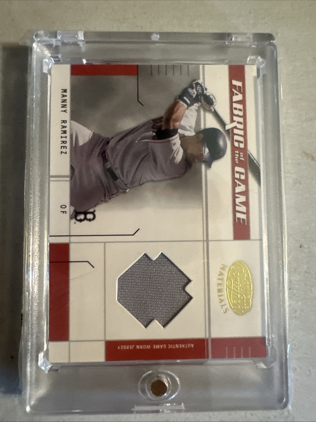2003 Leaf Certified Materials - Fabric of the Game Manny Ramirez Infield /100 2003 Leaf Certified Materials - Fabric of the Game Manny Ramirez Infield /100