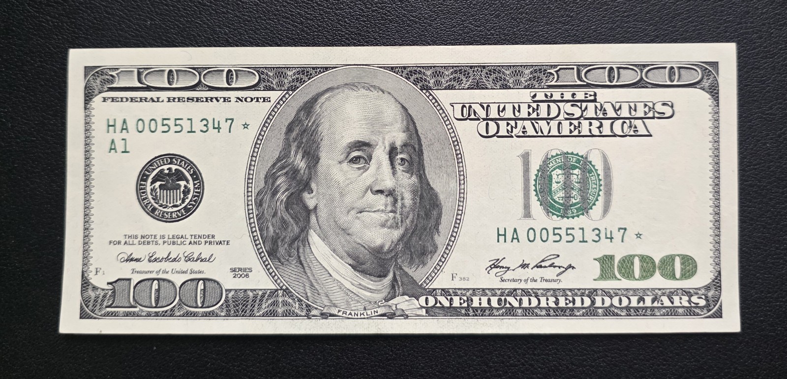 2006 $100 Bill *STAR NOTE* HA00551347* CIRC 2006 $100 Bill *STAR NOTE* HA00551347* CIRC