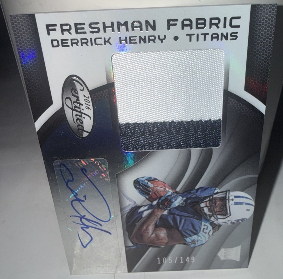 2016 Panini Certified Derrick Henry Rookie Auto Patch 105/149 Titans 2016 Panini Certified Derrick Henry Rookie Auto Patch 105/149 Titans