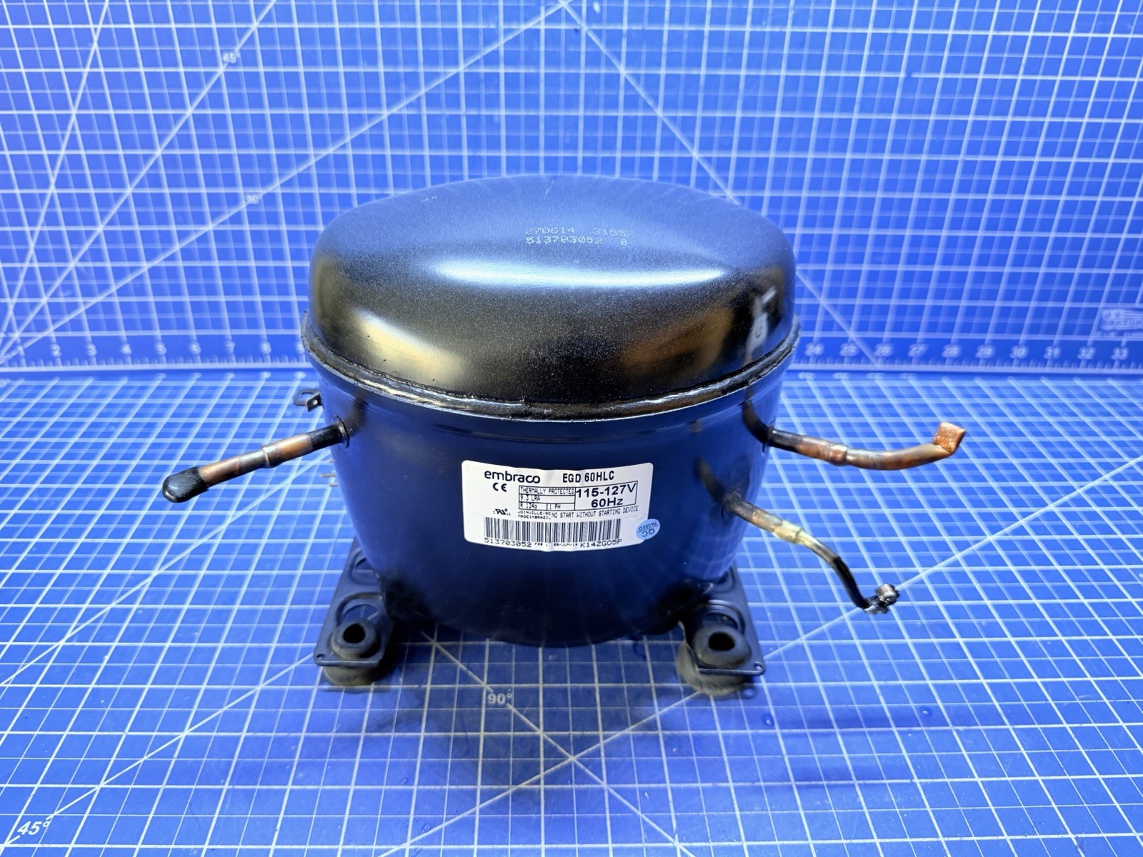 GE Refrigerator Embraco Compressor P#EGD 60HLC WR87X23629 WR87X23410 GE Refrigerator Embraco Compressor P#EGD 60HLC WR87X23629 WR87X23410