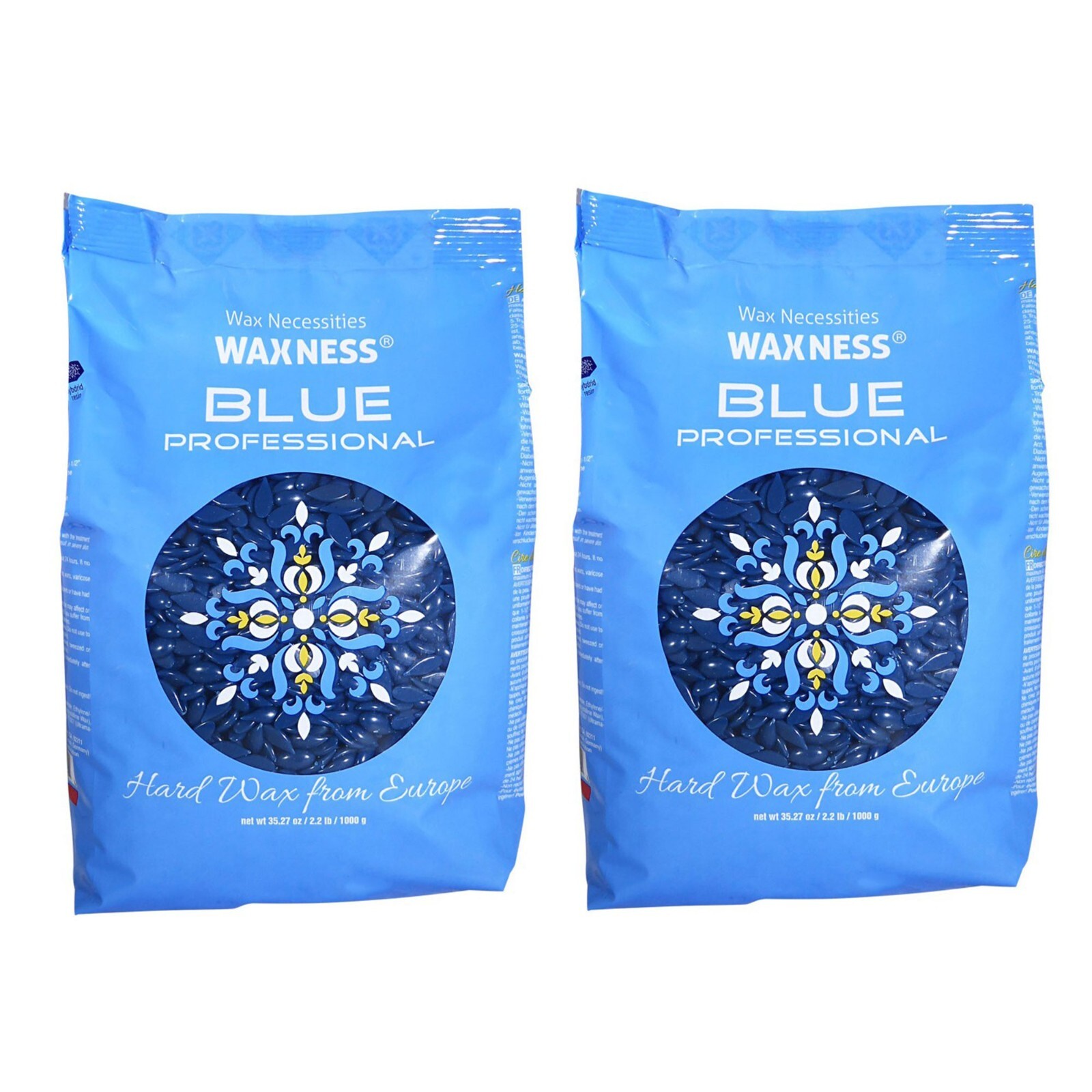 Waxness Blue Professional Premium Hard Wax 2.2 Pounds - Pack of 2