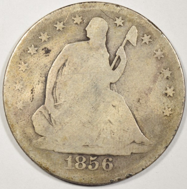 1856-S SEATED LIBERTY HALF DOLLAR ~ NICE SOLID GOOD INV#1 1856-S SEATED LIBERTY HALF DOLLAR ~ NICE SOLID GOOD INV#1