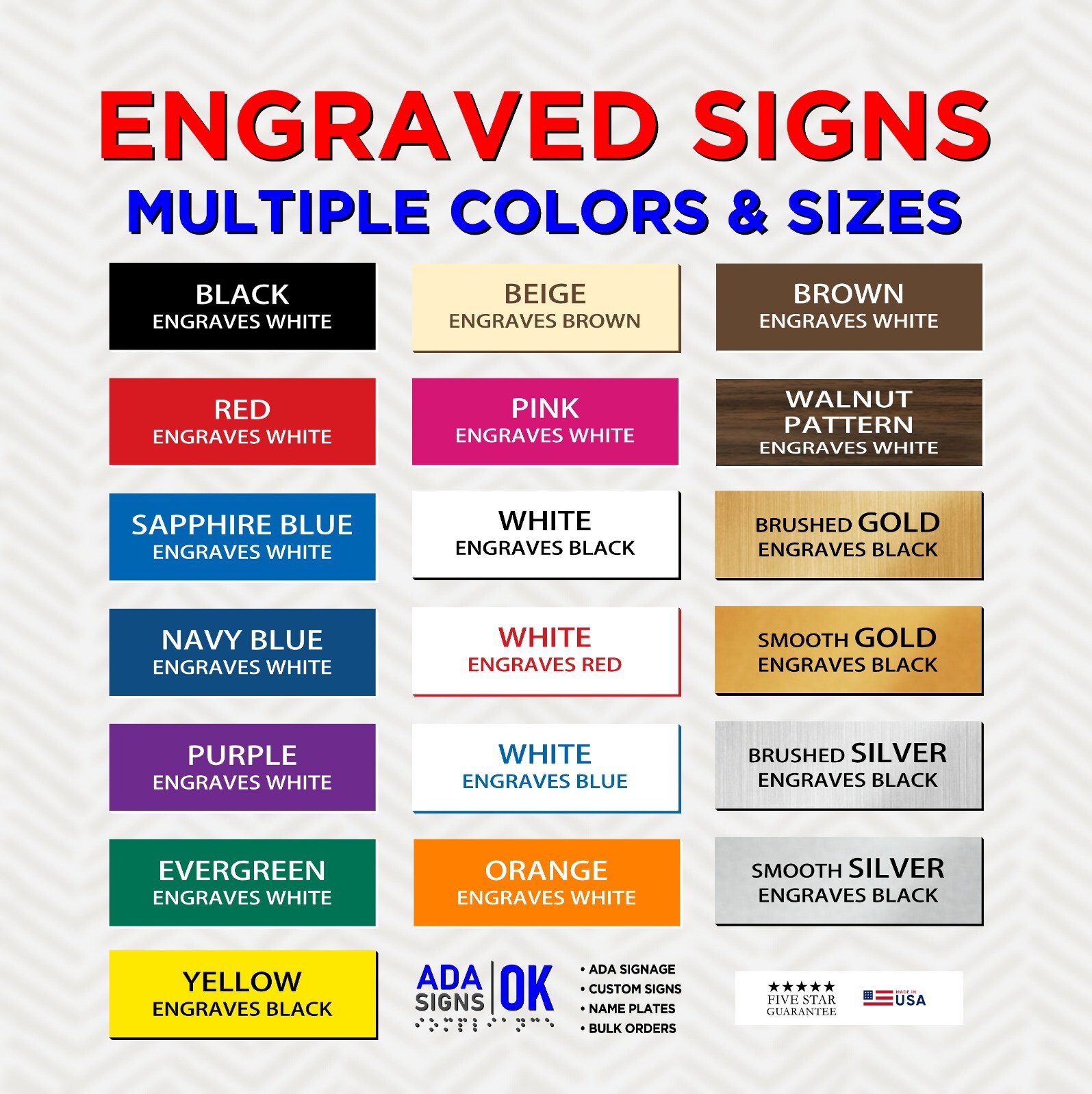 ENGRAVED SIGNS Custom Name Plates, Plastic Labels, Office Door & Desk Plaques