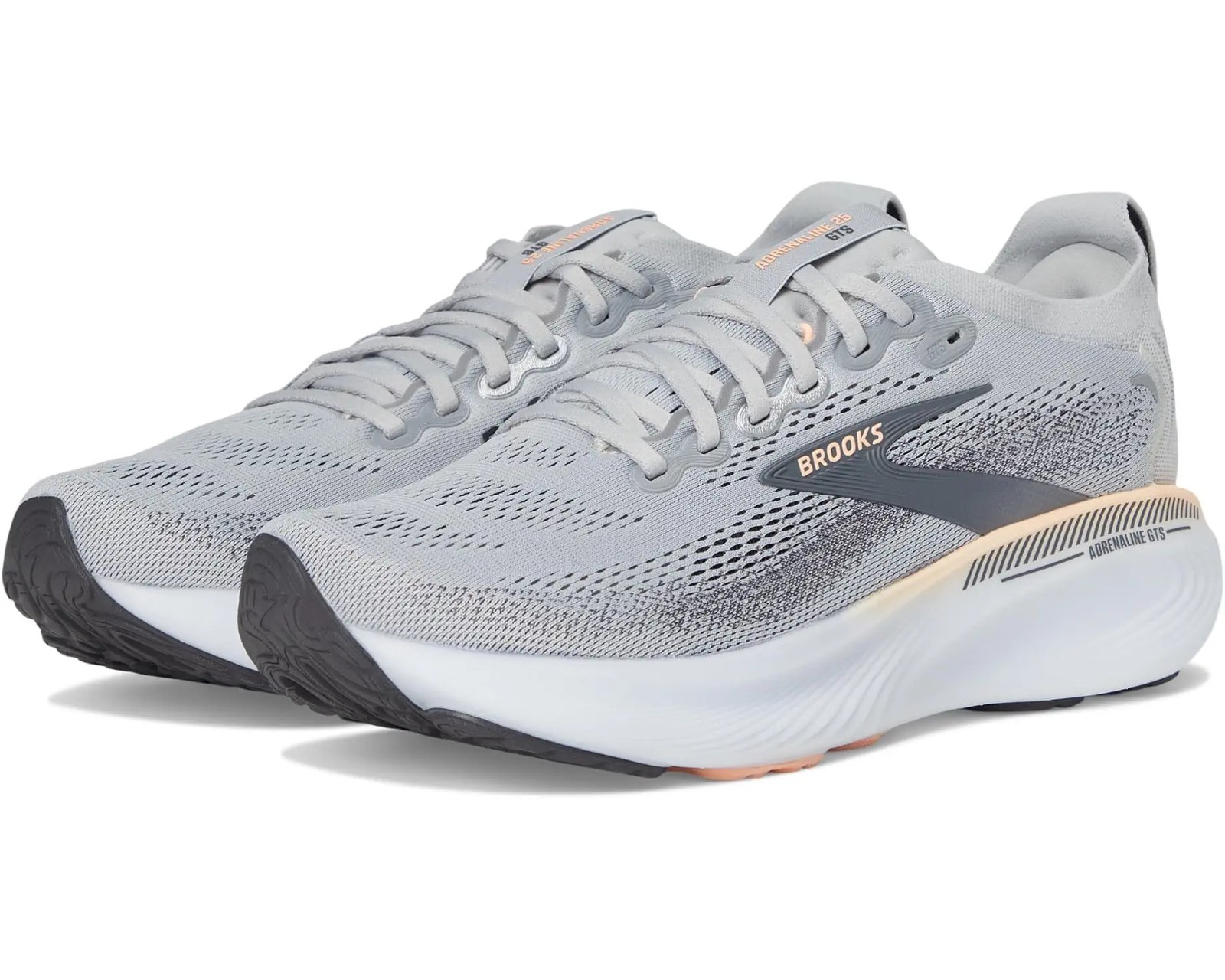New Brooks Adrenaline GTS 25 Shoes Women\'s, Grey/Blackened Pearl/Coral, Medium New Brooks Adrenaline GTS 25 Shoes Women\'s, Grey/Blackened Pearl/Coral, Medium