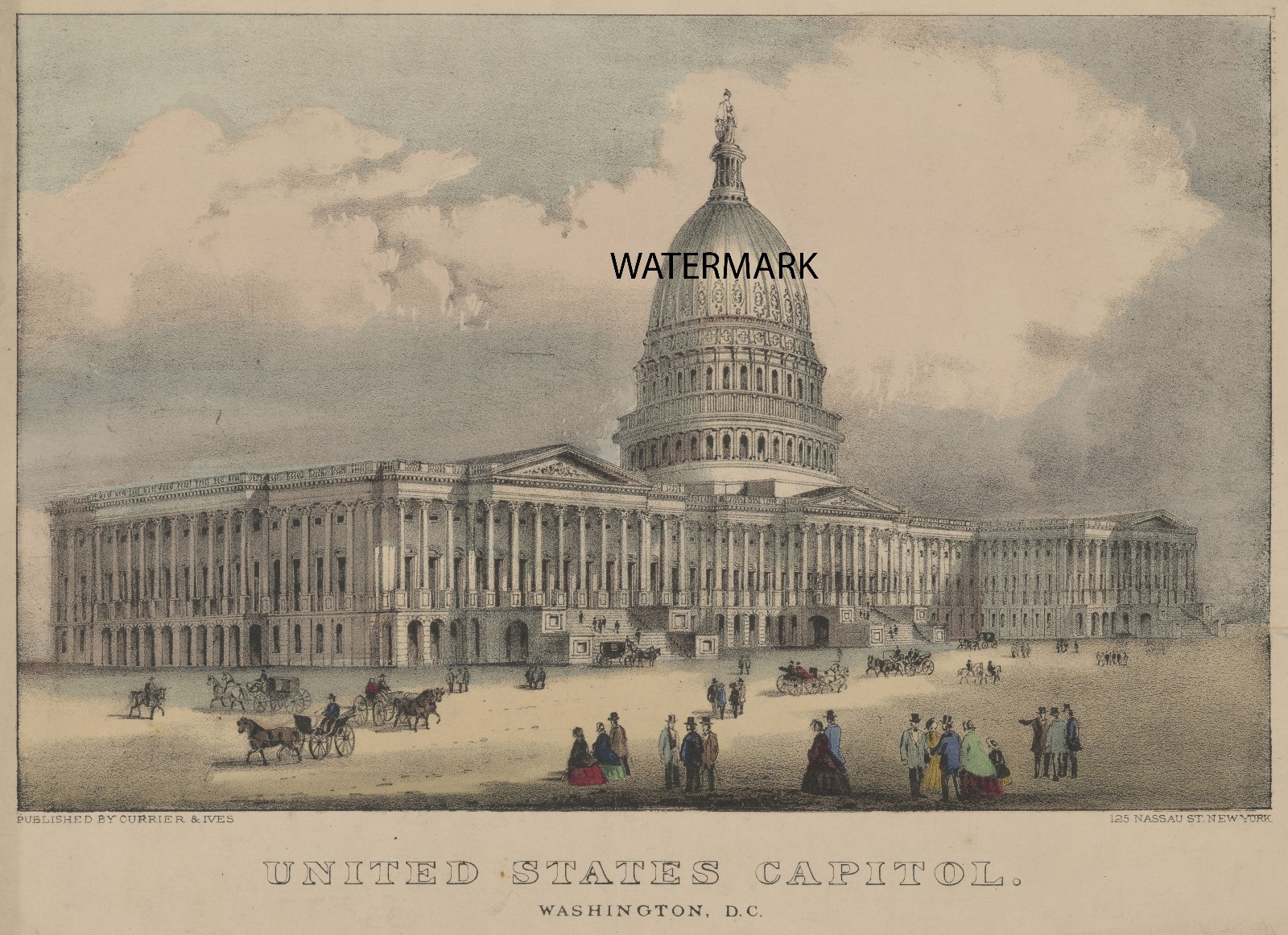 1872 Currier Ives - United States Capital Washington DC -  13\