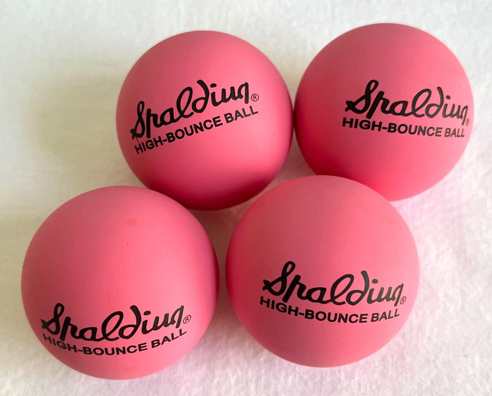 Set of 4 New Spalding High-Bounce Ball Spaldeen Pink Bouncy Never Used Set of 4 New Spalding High-Bounce Ball Spaldeen Pink Bouncy Never Used