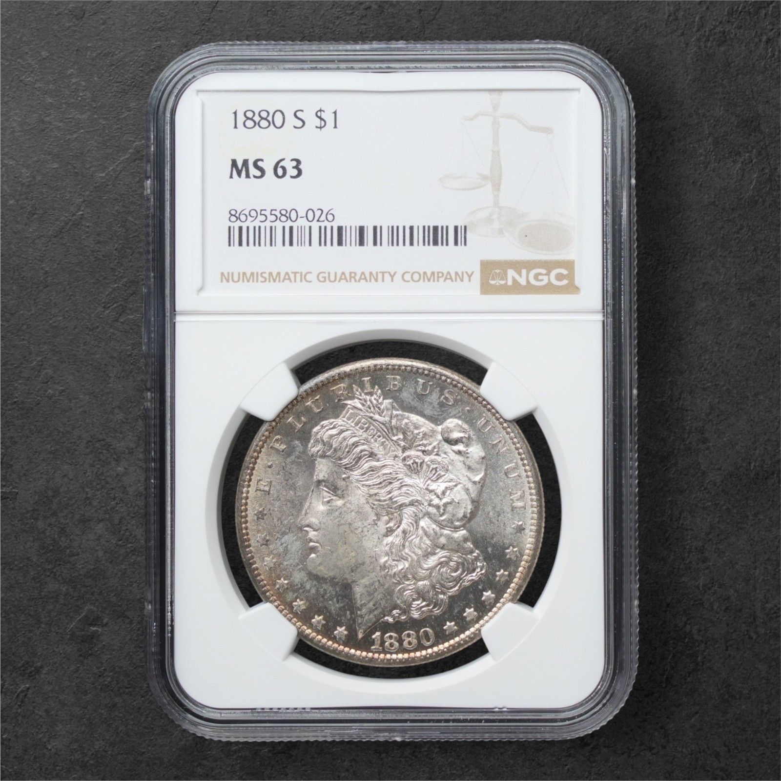 1880-S Morgan Silver Dollar $1 - NGC MS63 - San Fransisco 