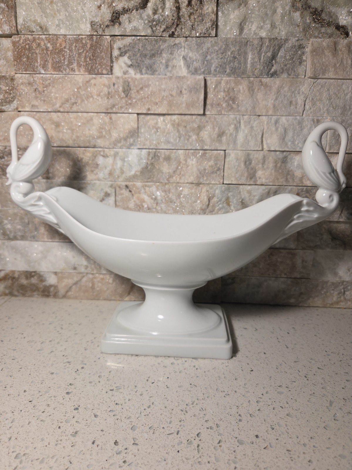 Vintage Kaiser Figural Compote With Swans