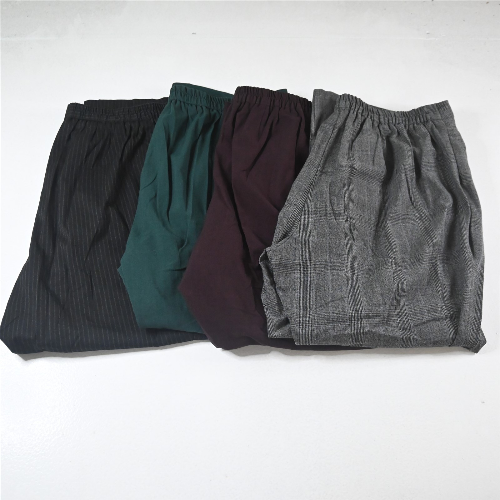 Lot 4 Catherines 2X (22W-24W) Black Gray Green Red Refined Pull On Flared Pants