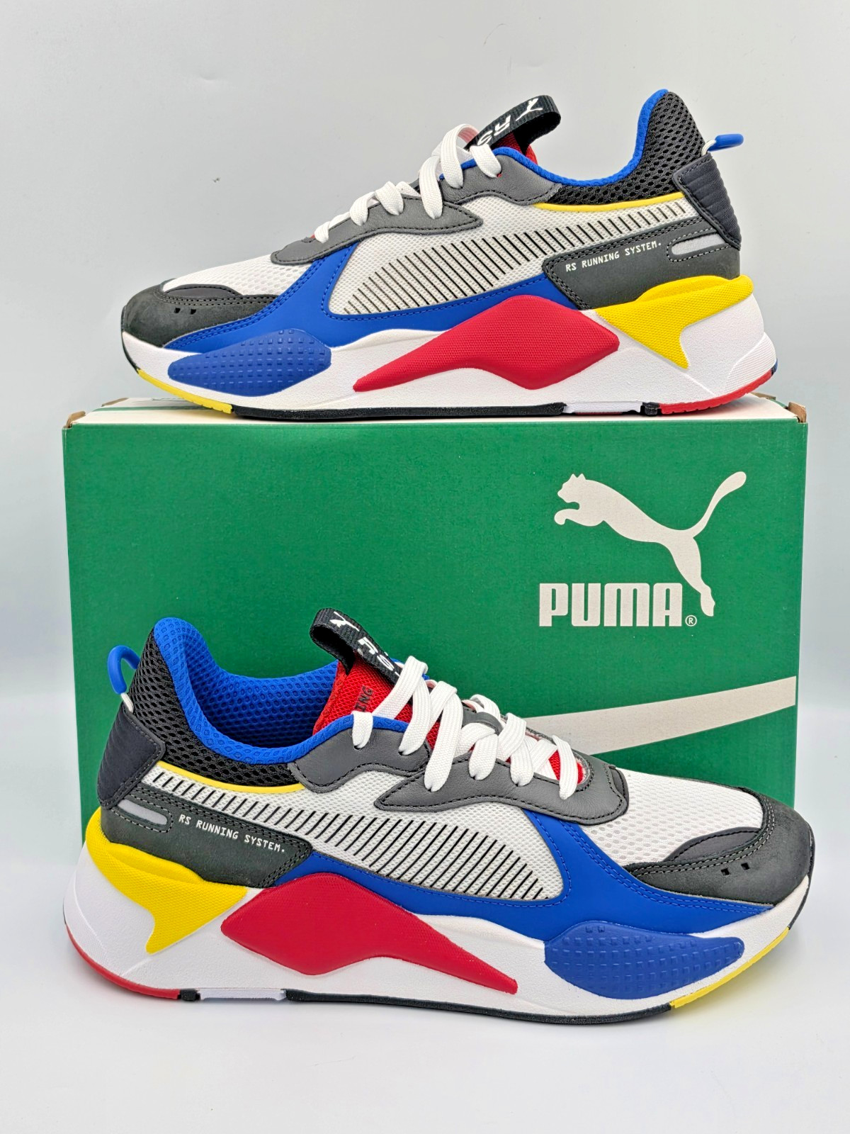 PUMA RS X Toys White Royal Red Yellow Mens 10 Womens 11.5 NIB 369449 02
