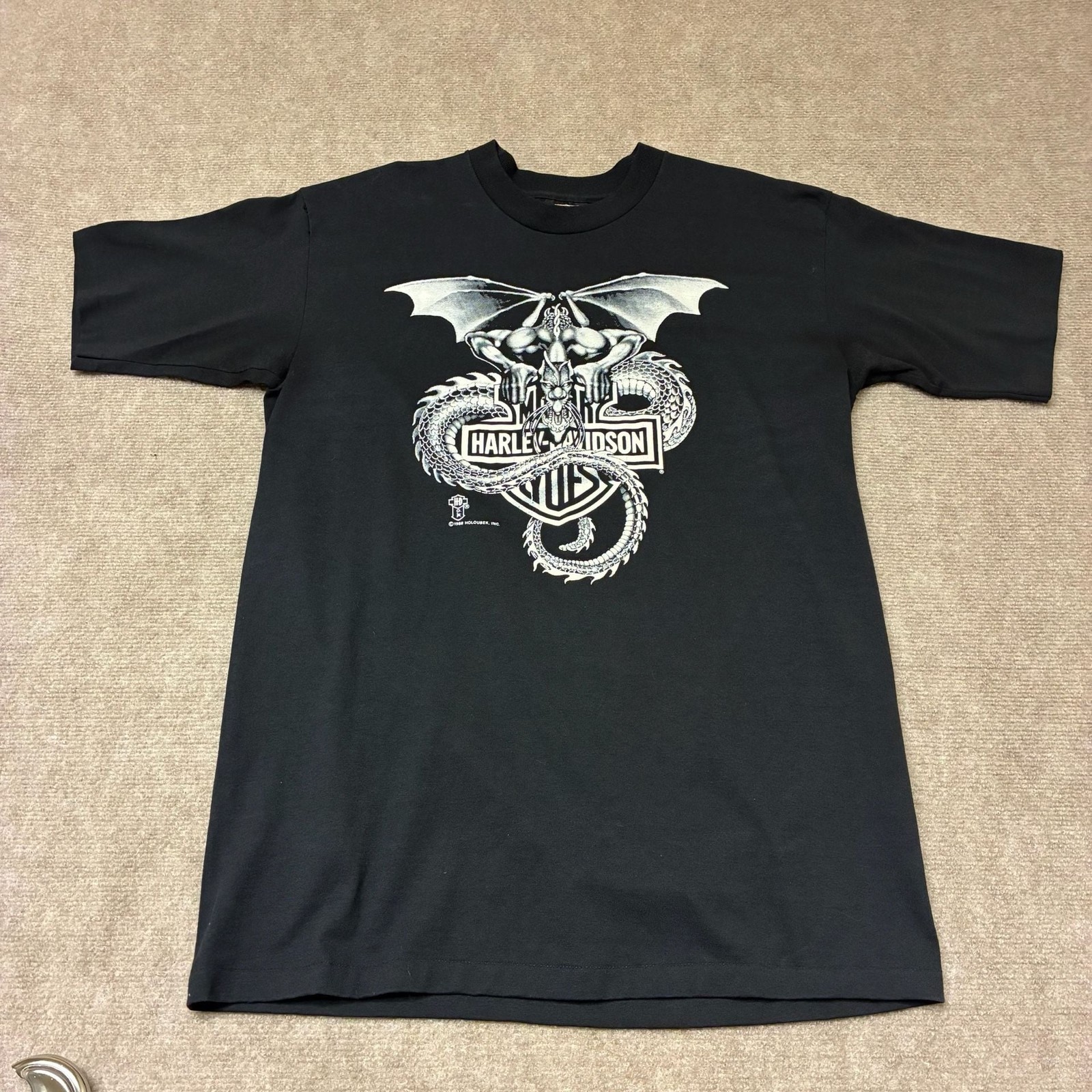 Vintage Harley Davidson Gargoyle T-Shirt  1980s XL